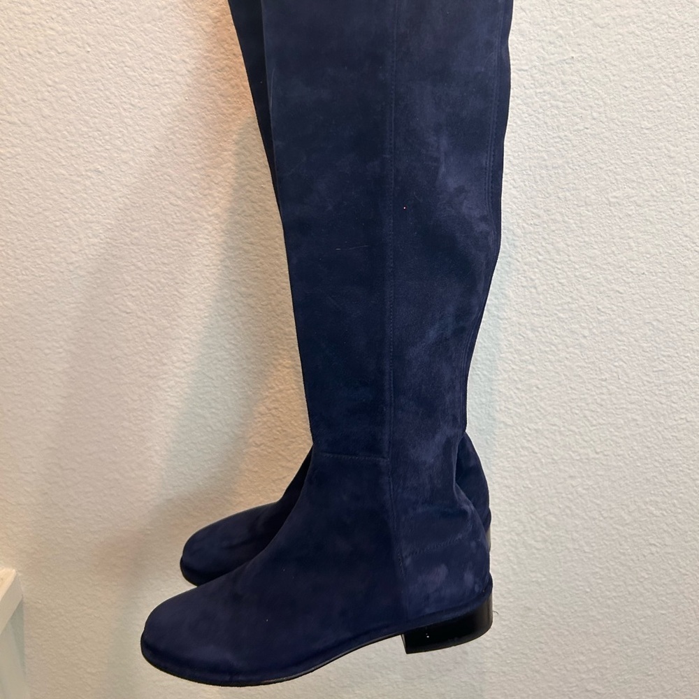 Stuart Weitzman Greer city blue suede knee high winter fall preppy long boots - Picture 7 of 10